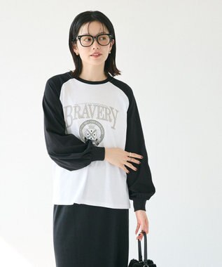 CRAFT STANDARD BOUTIQUE ラグランフロッキープリントＴｅｅ White
