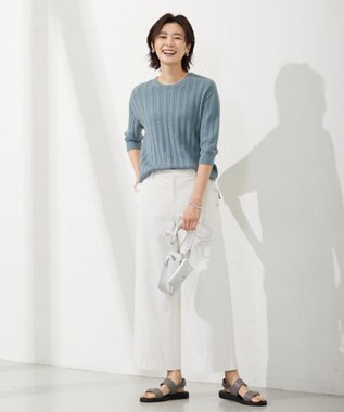 J.PRESS LADIES L 【洗える】 TSUBOMI WG ニット スモーキーグリーン系