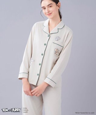 une nana cool トムとジェリー × une nana cool 【綿100％】開襟パジャマ BE