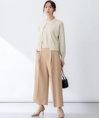 組曲 S 【WEB限定・2SET】5分袖ラメ入りアンサンブルニット ゴールド系