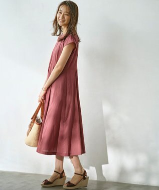 組曲 コットンローン フレアワンピース 【WEB限定】ブラウンピーチ系9