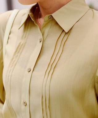 Tiaclasse 【洗える】はしごレースパフ袖シャツ イエロー