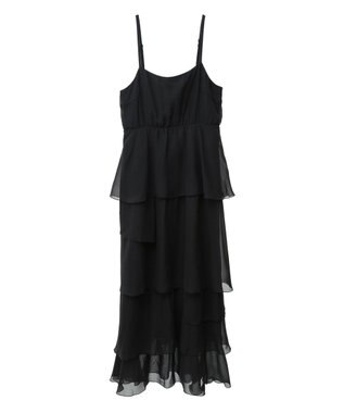 earth music&ecology アシンメトリーティアードワンピース Black