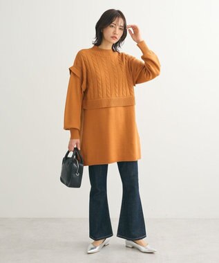 Green Parks ケーブルドッキングニットチュニック Orange