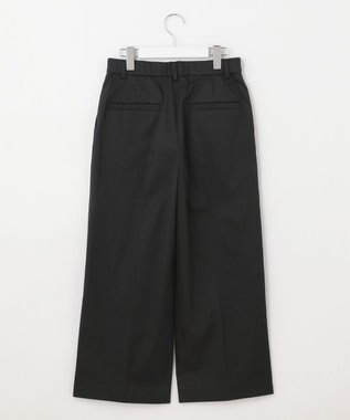 自由区 【接触冷感・撥水防汚加工】COOLMAX ワイドクロップドパンツ ブラック系