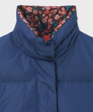 Paul Smith Tea Floral ボンネットフード ショートダウン インディゴブルー