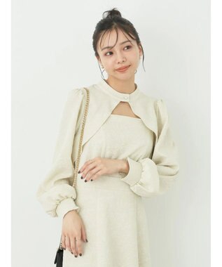 earth music&ecology ＳＥＴ２点ジャガードボレロ＋ワンピース Ecru