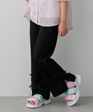 ANY KIDS ランダムリブ ワイドフレアパンツ