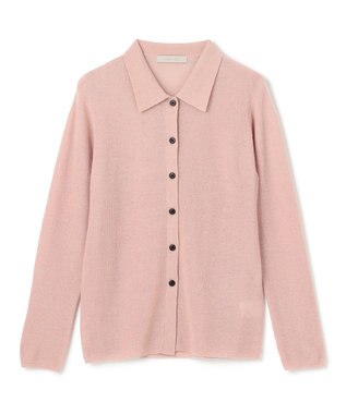 UNFILO ファインアルパカ 襟付きカーディガン ピンク