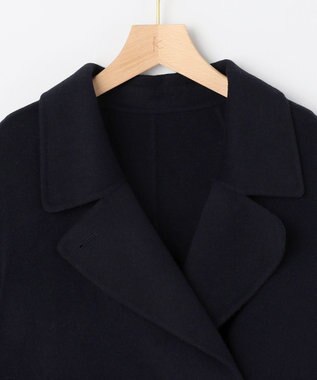組曲 S ダブルブレストリバー コート ネイビー系