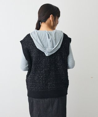 CRAFT STANDARD BOUTIQUE ツイード編みニットベスト Black