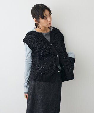 CRAFT STANDARD BOUTIQUE ツイード編みニットベスト Black