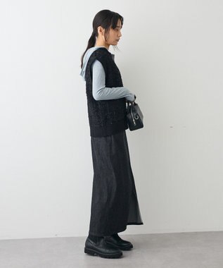 CRAFT STANDARD BOUTIQUE ツイード編みニットベスト Black