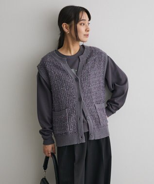 CRAFT STANDARD BOUTIQUE ツイード編みニットベスト Deep Purple