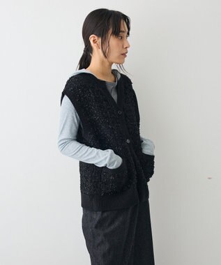 CRAFT STANDARD BOUTIQUE ツイード編みニットベスト Black