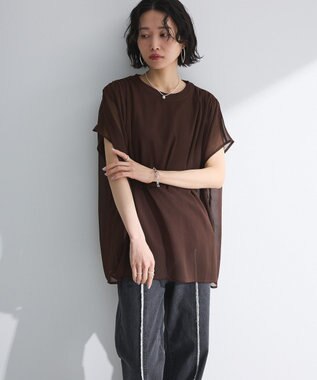 Green Parks 楊柳ドッキングフレンチプルオーバー Brown