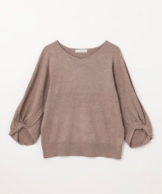 ANY 【洗濯機可】ボリュームスリーブニット モカ