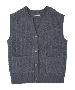 CRAFT STANDARD BOUTIQUE ツイード編みニットベスト Deep Purple