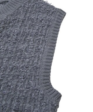 CRAFT STANDARD BOUTIQUE ツイード編みニットベスト Deep Purple