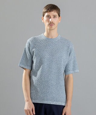 JOSEPH HOMME ドライコットンリンクス　半袖ニット サックスブルー系
