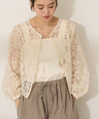 AMERICAN HOLIC 前後２WAYシアーレースブラウス Ivory