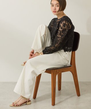 AMERICAN HOLIC 前後２WAYシアーレースブラウス Black