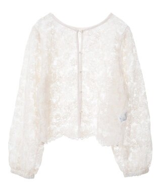 AMERICAN HOLIC 前後２WAYシアーレースブラウス Ivory