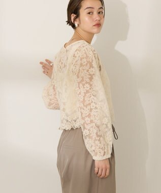 AMERICAN HOLIC 前後２WAYシアーレースブラウス Ivory