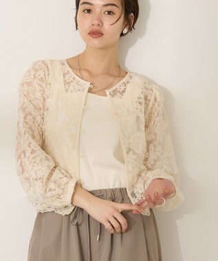 AMERICAN HOLIC 前後２WAYシアーレースブラウス Ivory