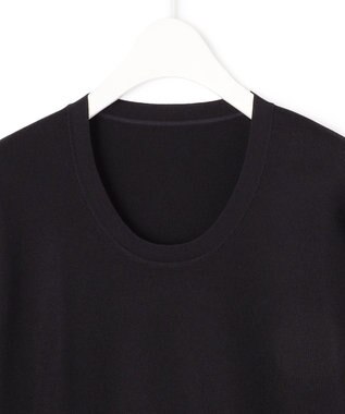 ICB 【洗える】 シンセティックフルニードル クルーネックプルオーバー ブラック系