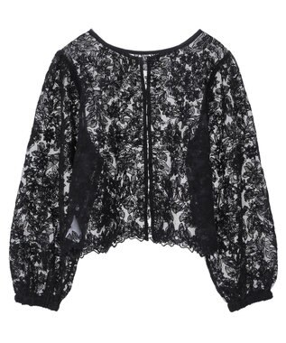 AMERICAN HOLIC 前後２WAYシアーレースブラウス Black