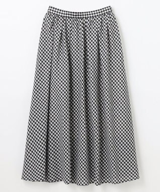 ANY 【ウエストゴム】シャンブレーライクフレアスカート ギンガム