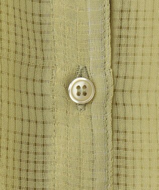 Feroux シアーチェック ブラウス ライトグリーン系