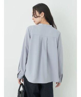 earth music&ecology タックブラウス Grayish Blue