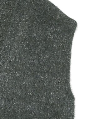 earth music&ecology 【予約】キャットライクヤーンニットベスト チャコールグレー