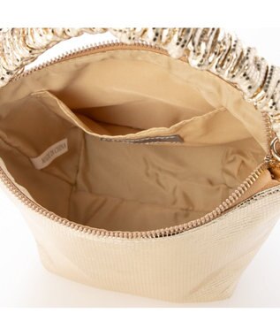 UNBILLION カシュカシュ cachecache / ギャザーハンドルメタリックミニショルダー ゴールド