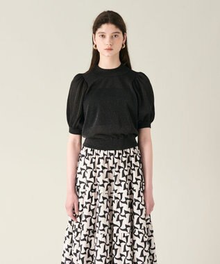  ラメシアーパフニットトップ