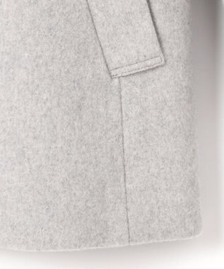 J.PRESS LADIES ショートビーバー フーデッド コート ライトグレー系