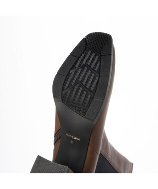 MODE ET JACOMO <carino>【レイン対応】フレアヒールサイドゴアブーツ ブラウン