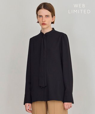 BEIGE， 【WEB限定・洗える】MIRABEAU / 2WAYストレッチボウタイブラウス Black