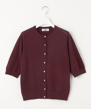 J.PRESS LADIES 【WEB限定カラーあり・洗える・抗菌防臭】コットンアセテート カーディガン ワイン系
