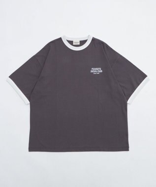 WEGO 【ユニセックス着用ITEM/MLサイズ展開】別注PEANUTSプリントT（SS） ブラック中濃色