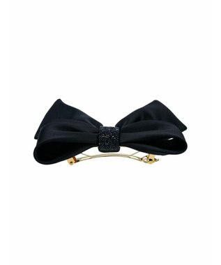 ACCA ブラックジェットリボンバレッタ ブラックサテン