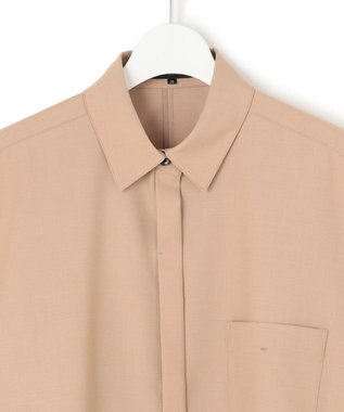 23区 L 【洗える】TWマットクロス ポンチョシルエット シャツ キャメル系