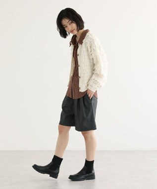 Green Parks ループニットカーディガン Ivory