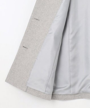 J.PRESS LADIES ショートビーバー フーデッド コート ライトグレー系