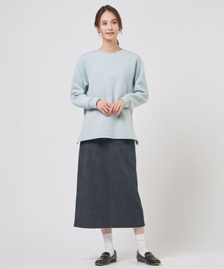 J.PRESS LADIES S 【WEB限定】セルロースシャンブレー ナロー スカート 【WEB限定】ネイビー系