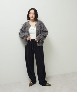 Green Parks ループニットカーディガン Gray