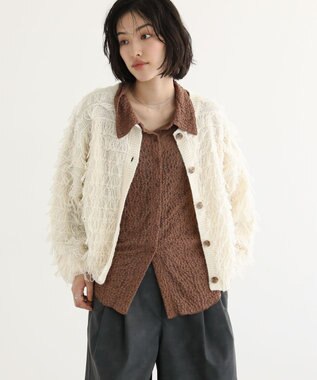 Green Parks ループニットカーディガン Ivory