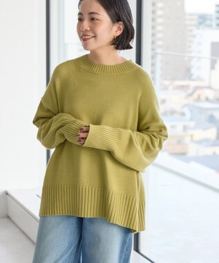 AMERICAN HOLIC バイパチモックネックニットプルオーバー Olive